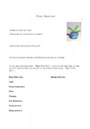 English Worksheet: Plant Potting Exercise