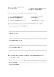 English worksheet: Quiz to practice simple present