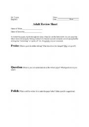 English worksheet: Adult Review Sheet