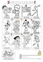 Sports Pictionary (Colouring Worksheet)