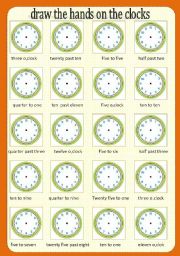 English Worksheet: Time worksheet  - 2 colour pages