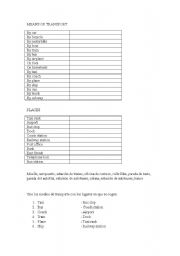 English Worksheet: means of transport