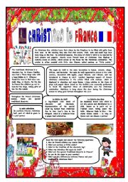 CHRISTMAS AROUND THE WORLD - PART 3 - FRANCE (B&W VERSION INCLUDED) - READING COMPREHENSION