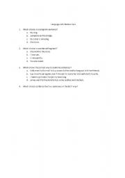 English Worksheet: Language Arts Review