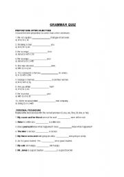 English worksheet: intermediate Grammar Quiz 