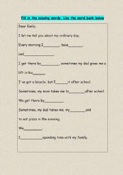 English Worksheet: My ordinary day