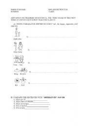 English worksheet: exam for class 9