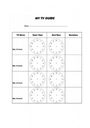 English worksheet: Learning the time