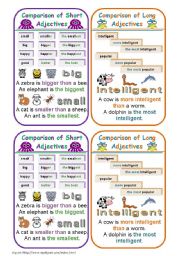 COMPARISON OF ADJECTIVES BOOKMARKS