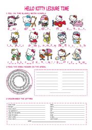 Hello Kitty leisure verbs