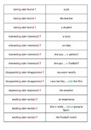 English Worksheet: Boring or bored?