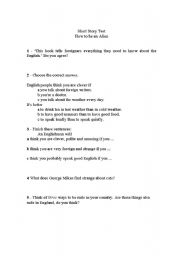 English worksheet: how to be an alien - worksheet