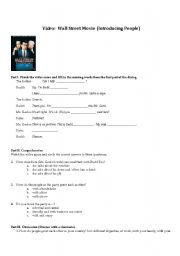 English Worksheet: Introductions Scene from Wall Street Movie Scene
