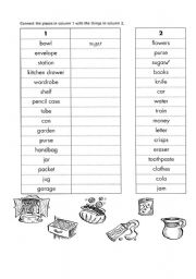 English worksheet: whats in where? 