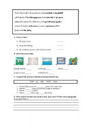 English worksheet: junior vocabulary test