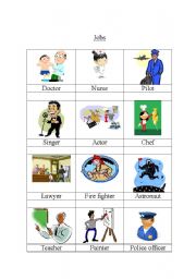 English worksheet: job vocab sheet