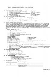English Worksheet: 8th grade third exam