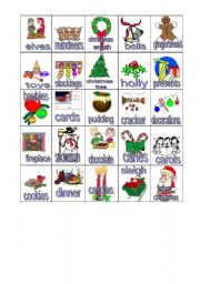 Christmas Bingo - ESL worksheet by eniarrol