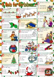 English Worksheet: A QUIZ FOR CHRISTMAS...