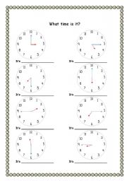 English Worksheet: Telling the time, elementary