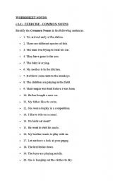 English Worksheet: WORKSHEET NOUNS