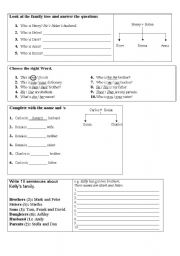 English Worksheet: family