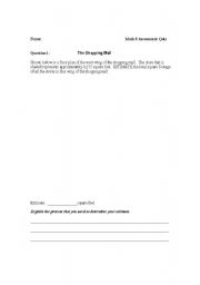 English worksheet: The Shopping Mall