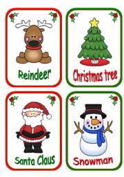 English Worksheet: Christmas flashcards (reedit)