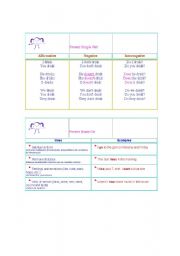 English Worksheet: Simple Present and Simple Past Charts