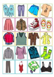 Clothes  memory game [20 words X 40 cards + cards back + B&W version + instructions + additional tasks] ((6 pages)) ***editable