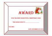 English Worksheet: Christmas Award 2