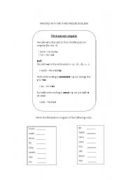English worksheet: Simple Present Tense - Third Person Singular Exercise
