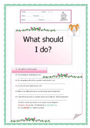 English worksheet: should