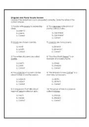 English Worksheet: Singular and Plural Nouns Review