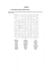 English worksheet: cities puzzle