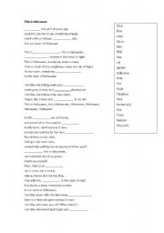 English Worksheet: This is Halloween Song