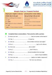English Worksheet: past simple  v.s  present perfect