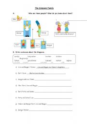 English Worksheet: The Simpsons: Family