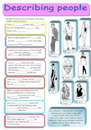 Describing people and what they�re wearing - two versions, fully editable