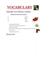 English Worksheet: Christmas Vocabulary 