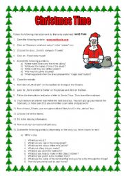 English Worksheet: Christmas Time_ Internet Project