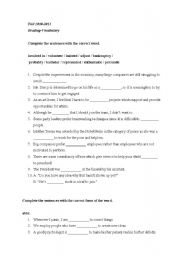 English Worksheet: Vocabulary