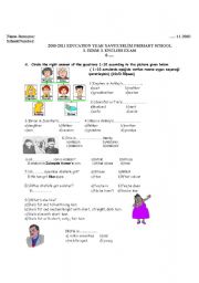 English Worksheet: an exam for 6th grades for 1st term