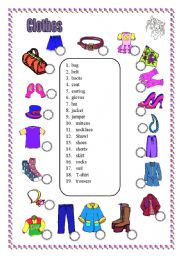 2 pages 3 exercises CLOTHES - ESL worksheet by allakoalla