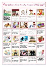 English Worksheet: WHAT WILL YOU HAVE ACCOMPLISHED BY THE END OF THIS YEAR? - pIcTuRe sToRy!