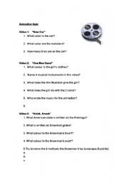 English worksheet: Pixar Movie Quiz.