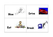 English worksheet: irregular verb flash card