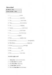 English Worksheet: Have or has?