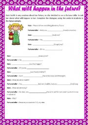 English Worksheet: WHAT WILL HAPPEN IN THE FUTURE? + KEY