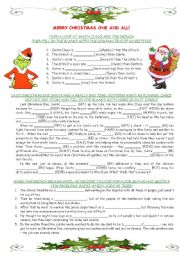SANTA VS. GRINCH - fun grammar worksheet